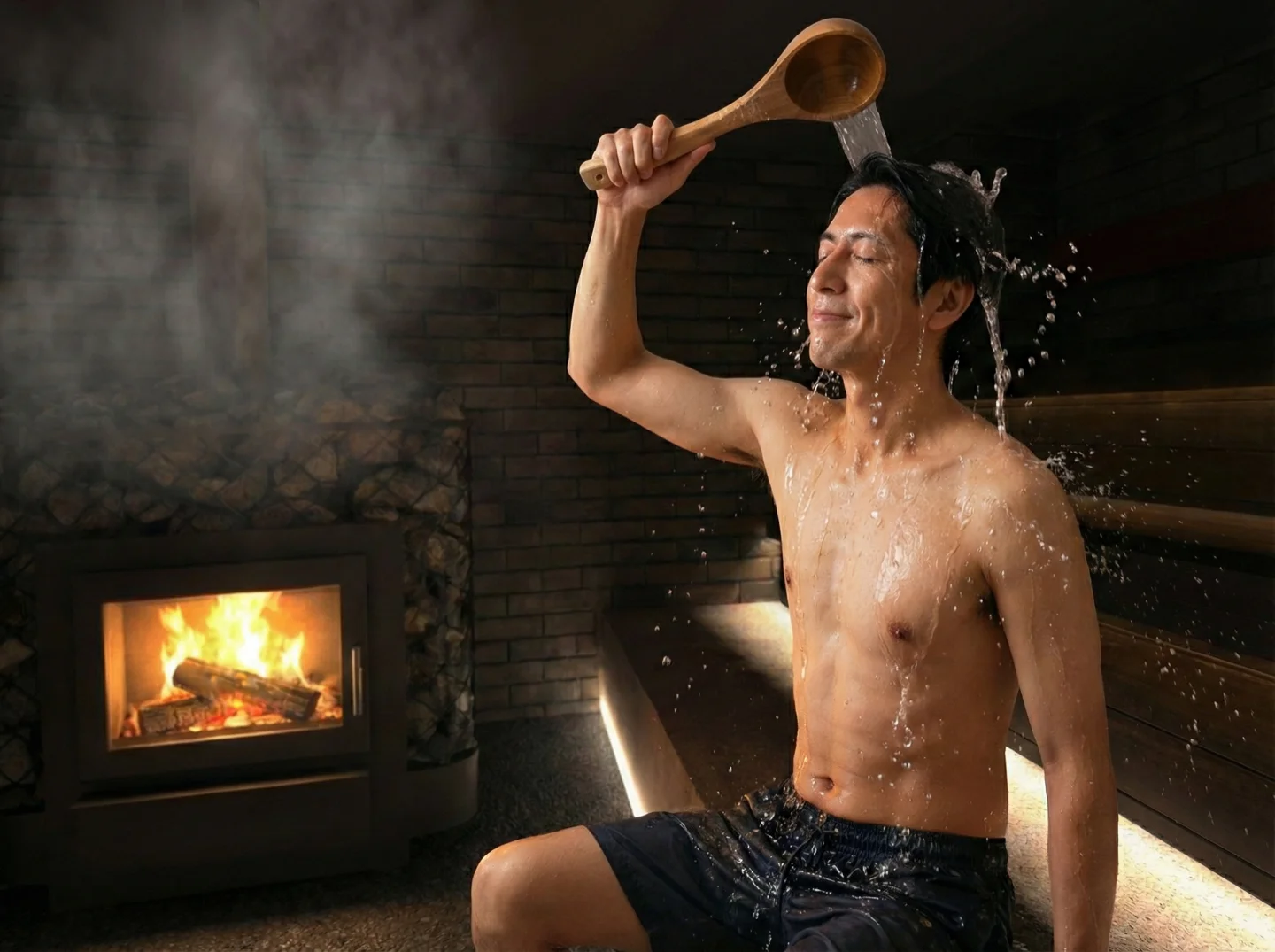 サ室で冷水を浴びる禁断の背徳感